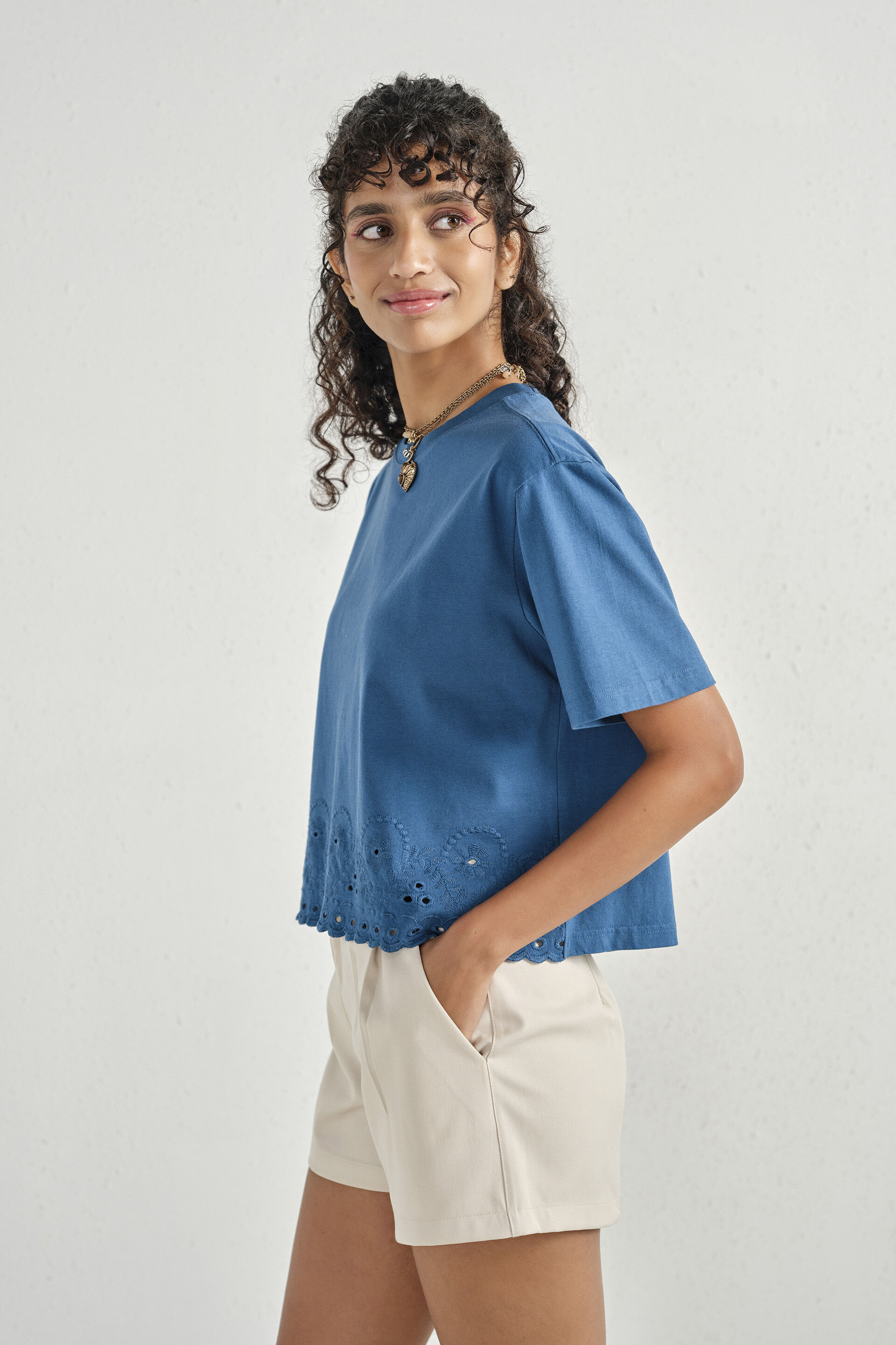 Indigo Boxy T-shirt, Indigo, image 3